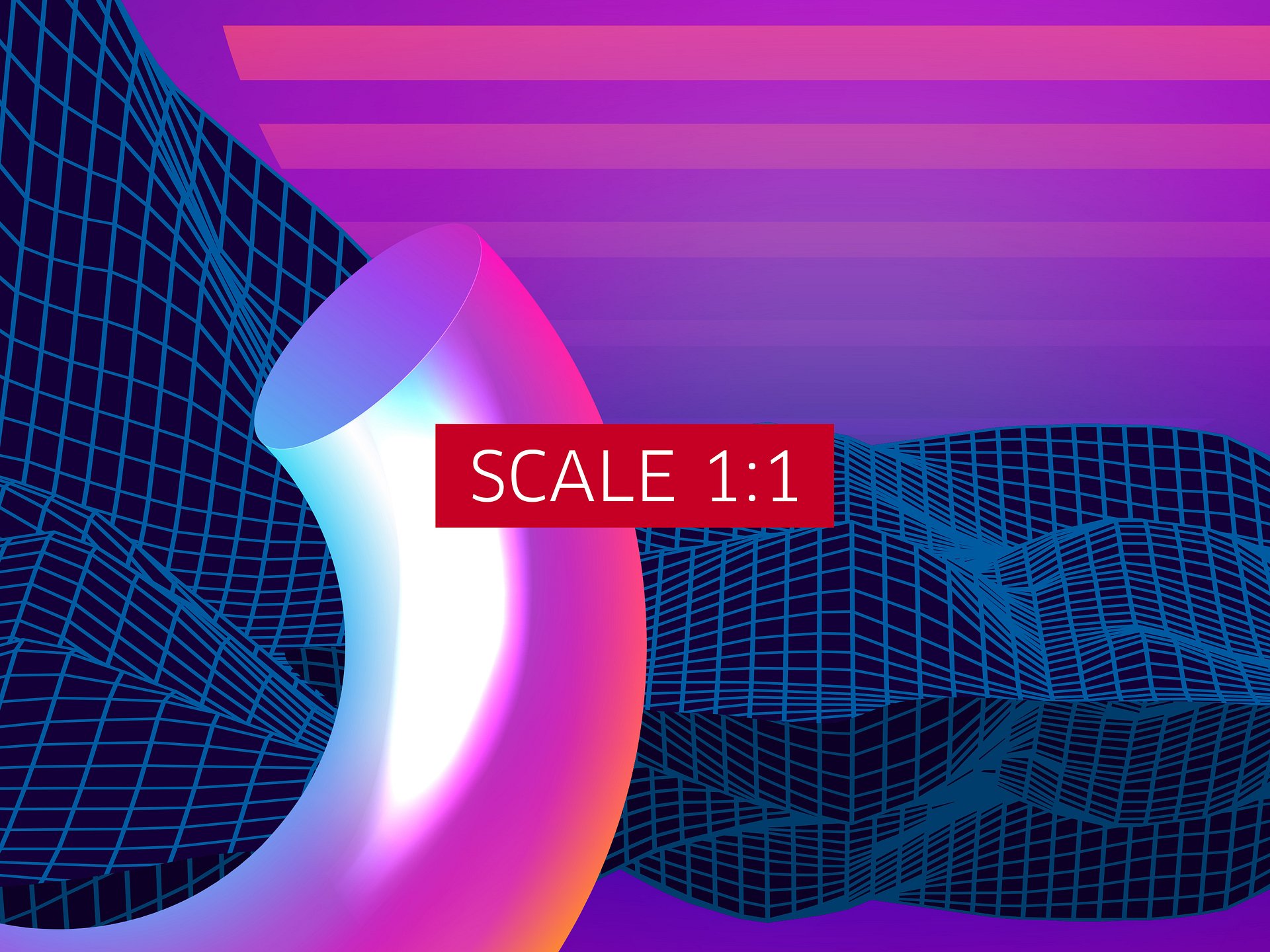 Neon sunset, geometric figures [synthwave/vaporwave/cyberpunk] — aesthetic art print product image (5)