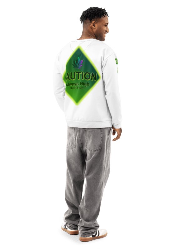 Caution Cannabis All-Over Print Sweatshirt product image (3)