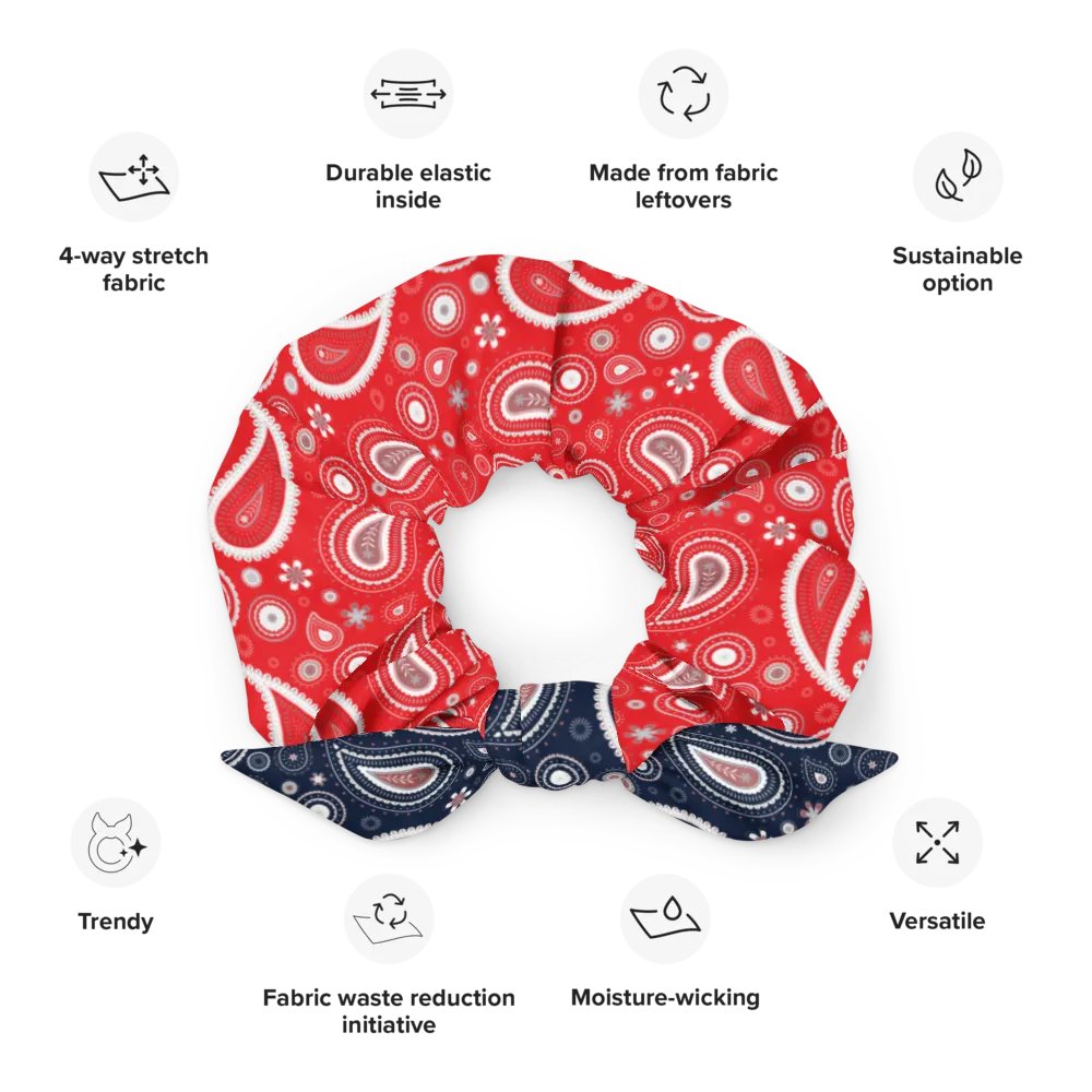 Red/Navy Paisley Dreams All-Over Print Scrunchie product image (5)