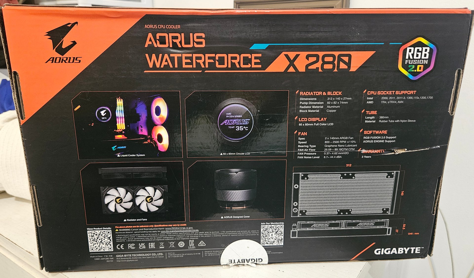 Gigabyte AORUS WATERFORCE X 280 product image (2)