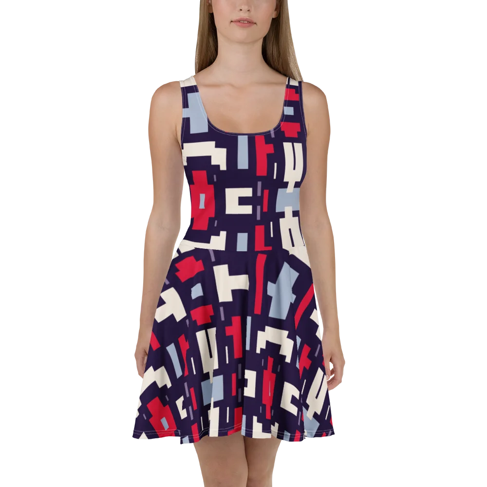Purple Geometric Maze Skater Dress product image (2)