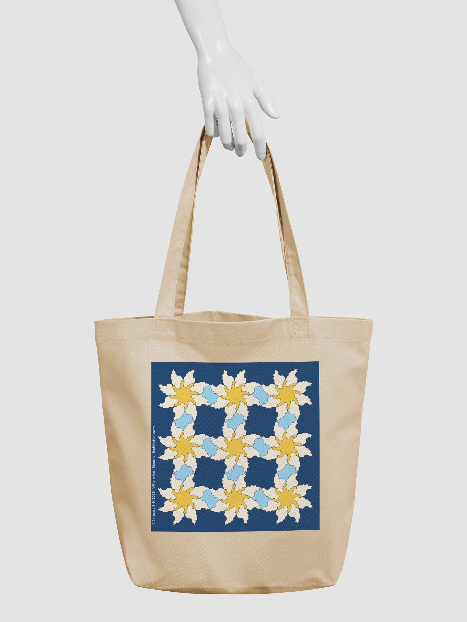 Where Iran Blooms Tote, Midnight product image (3)