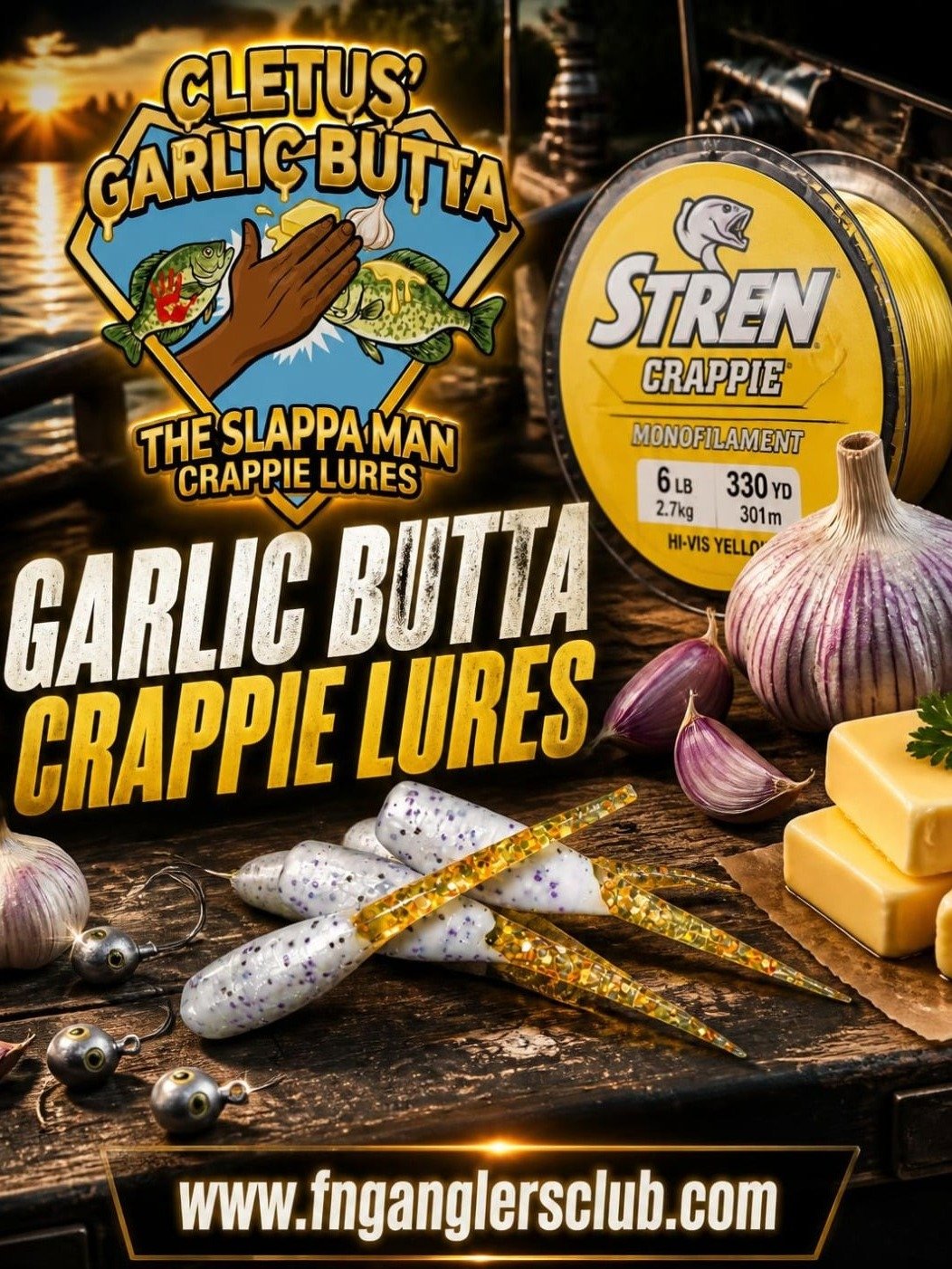 Cletus' Garlic Butta crappie lures product image (3)