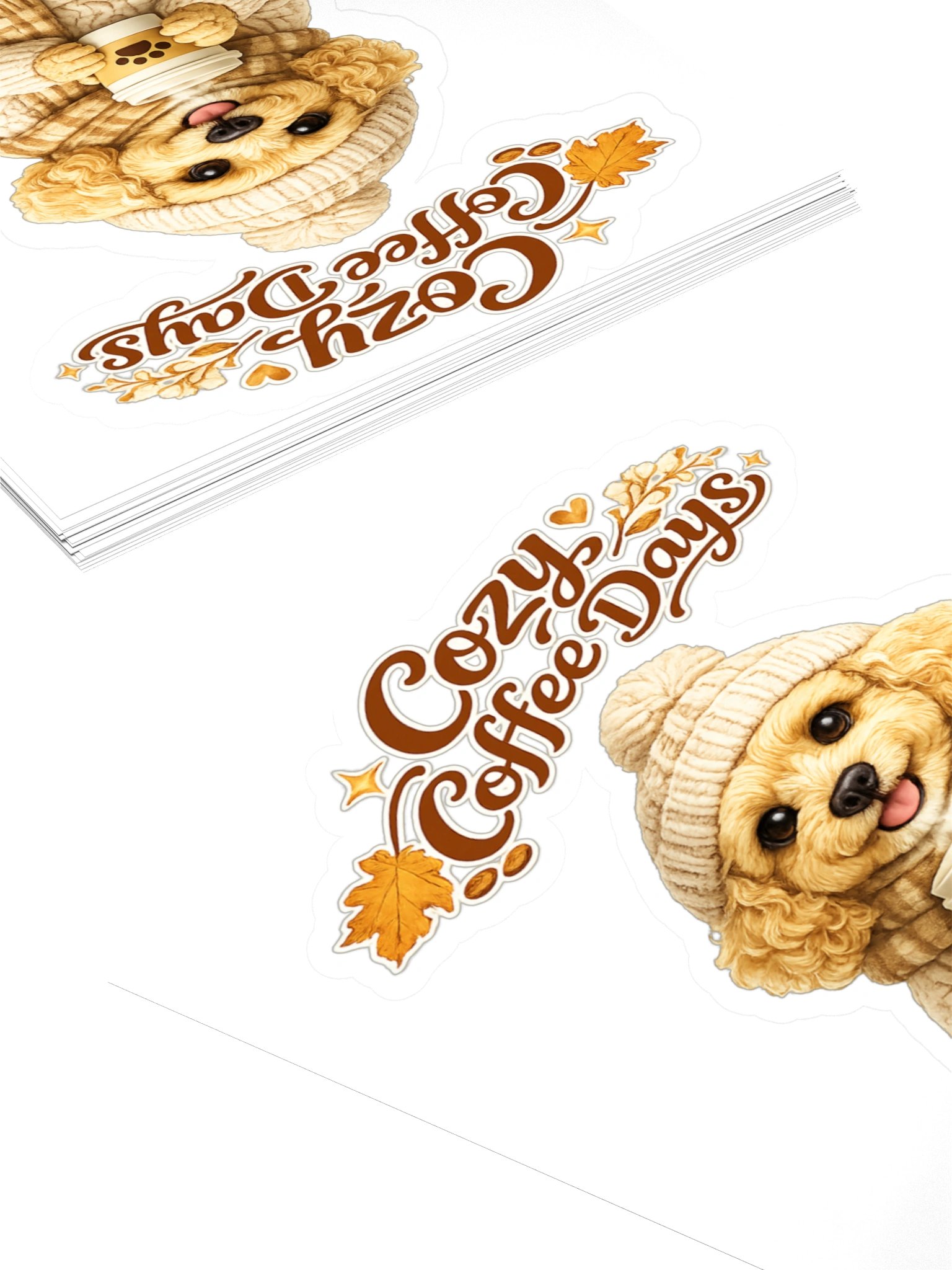Cozy Coffee Days Dog Kiss Cut Sticker product image (4)