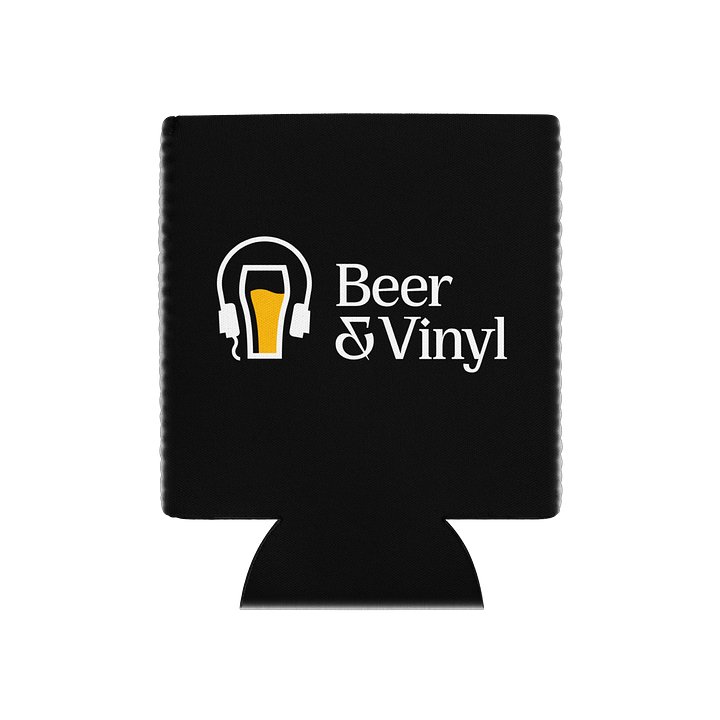 Beer & Vinyl Coozie Black product image (1)