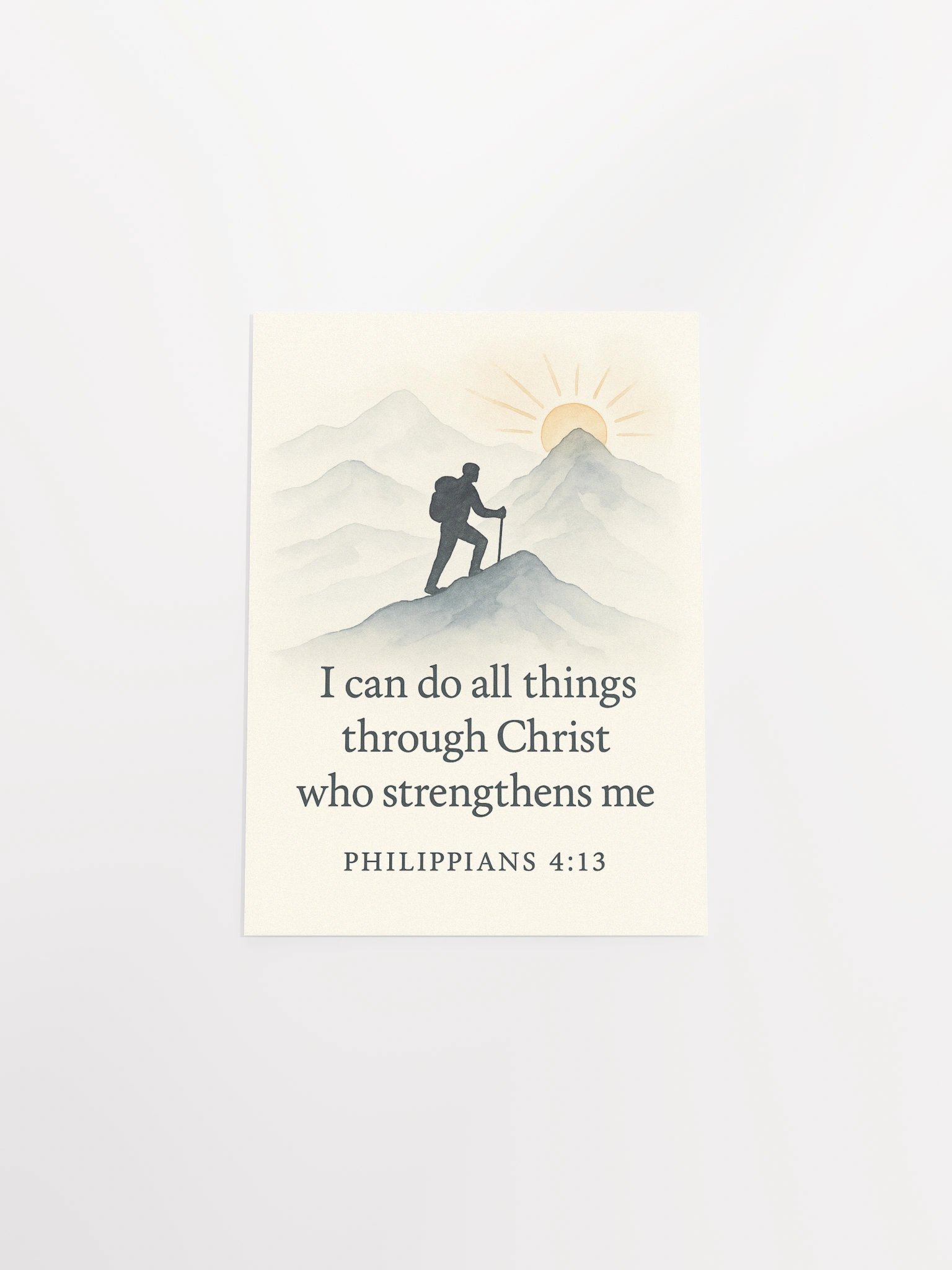 Philippians 4:13 Christian Poster – I Can Do All Things Through Christ Who Strengthens Me Wall Art product image (13)