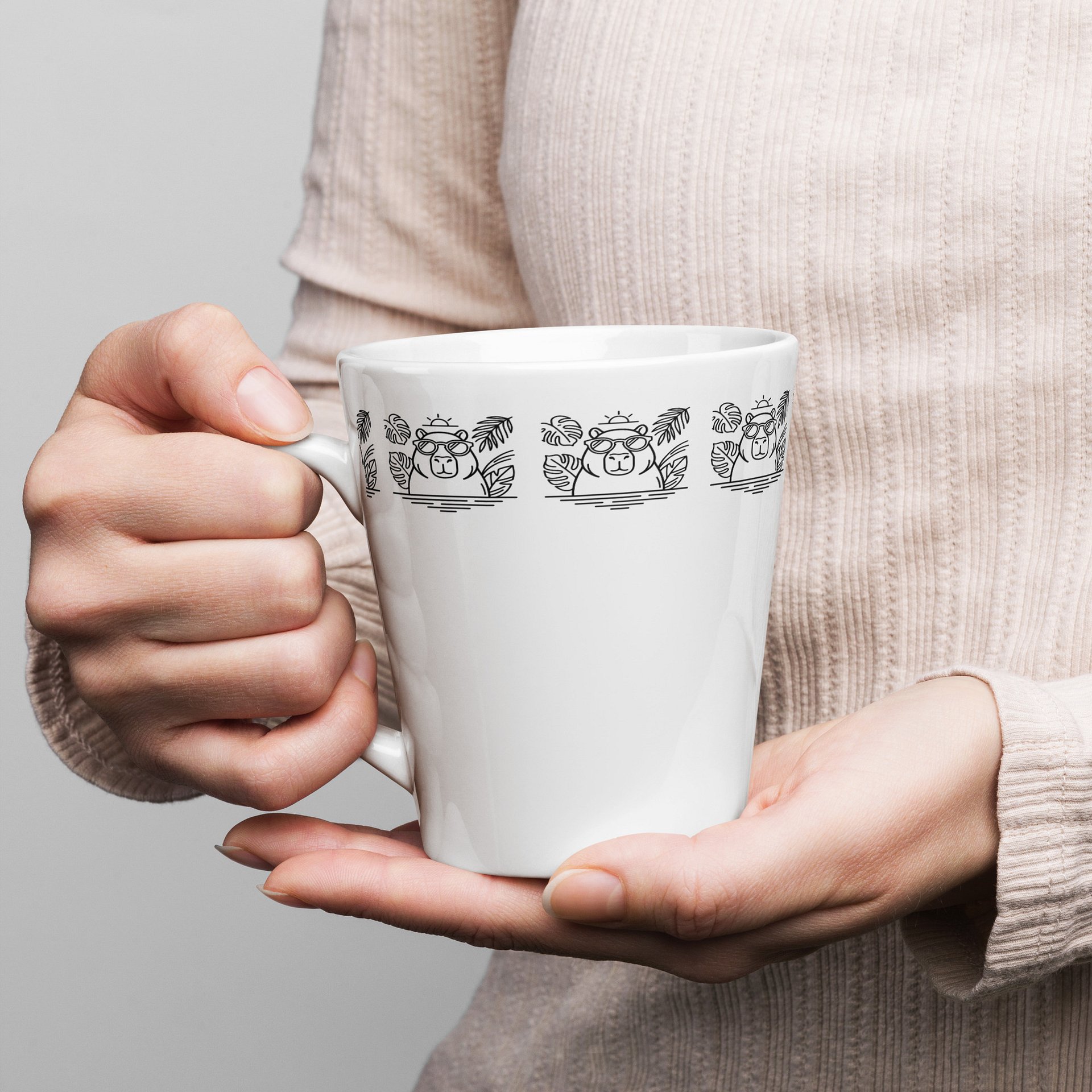 Timeless Minimalist Capybara Ceramic Mug, Brazil-Inspired 12 oz Quiet Tropics Edition product image (4)