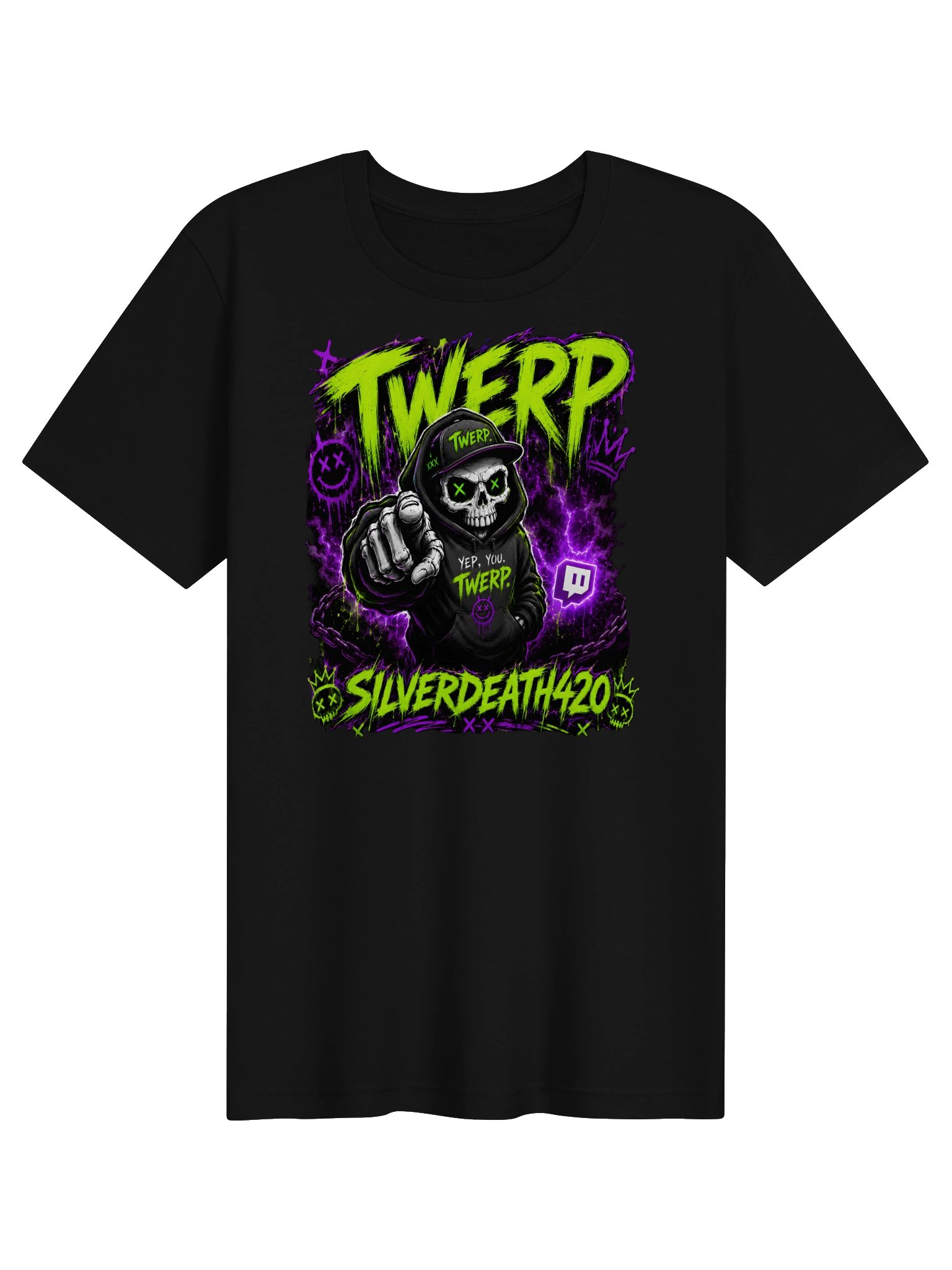 Twerp Hooded Skull Graphic Tee product image (3)