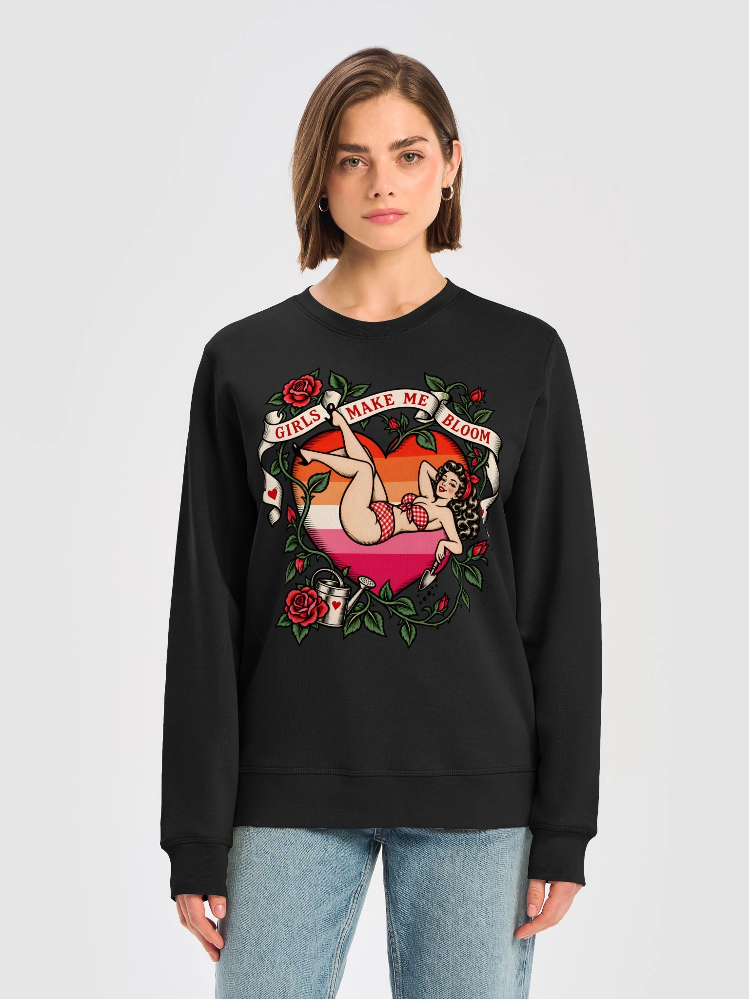 Girls Make Me Bloom Retro Pin-Up Sweatshirt product image (1)
