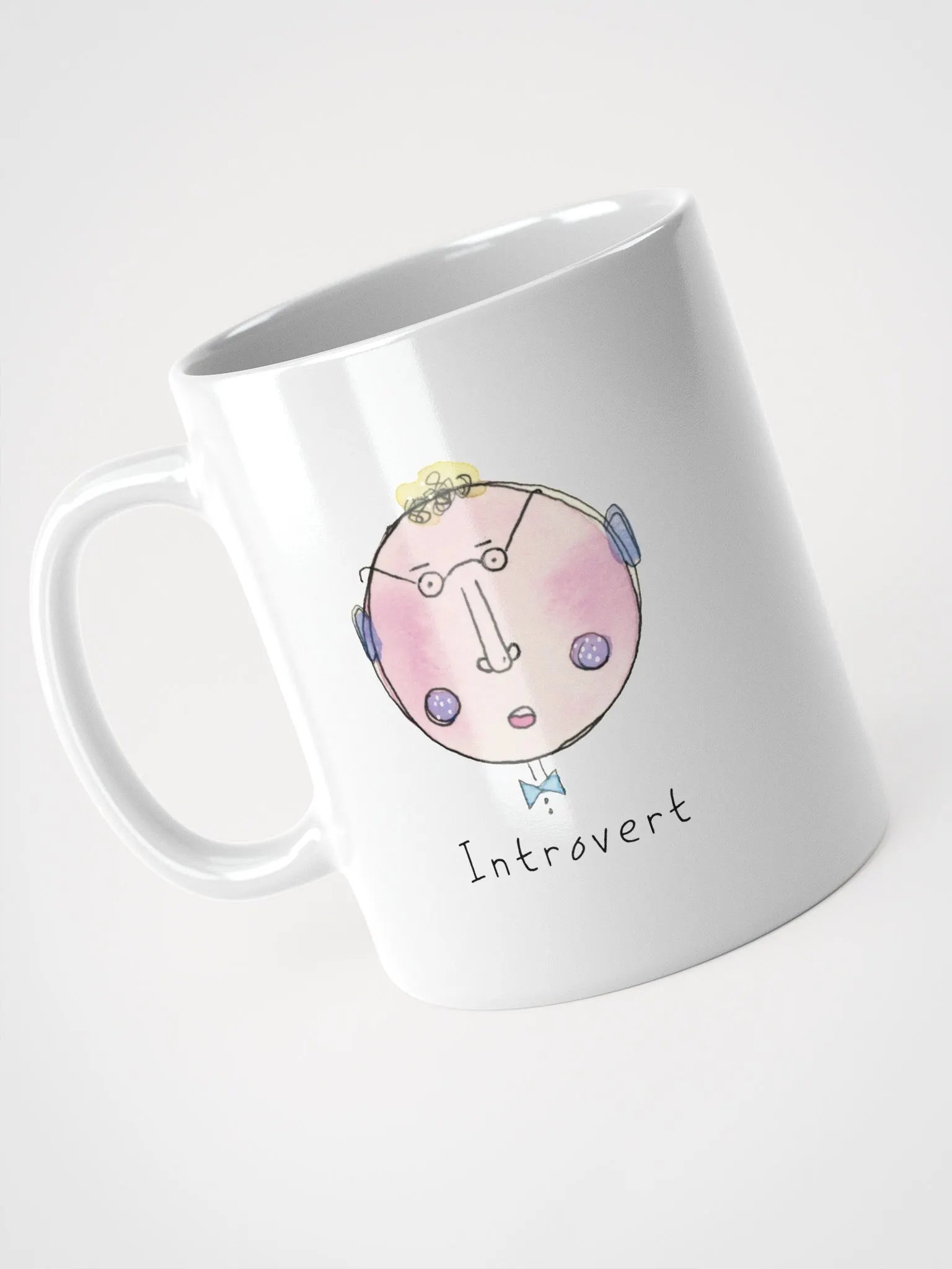 Whimsical Faces Introvert White Mug product image (3)