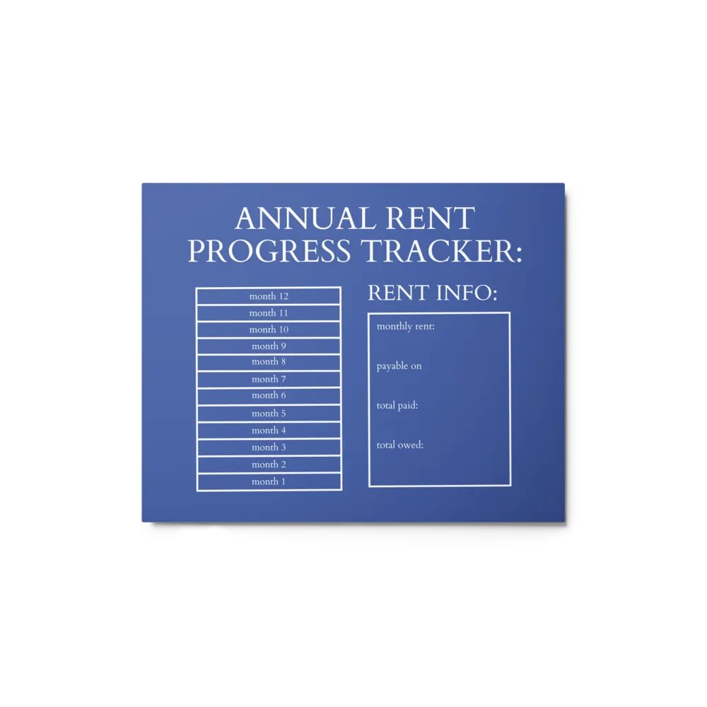 HIGHFALUTIN ANNUAL RENT TRACKER (white design 10) product image (1)