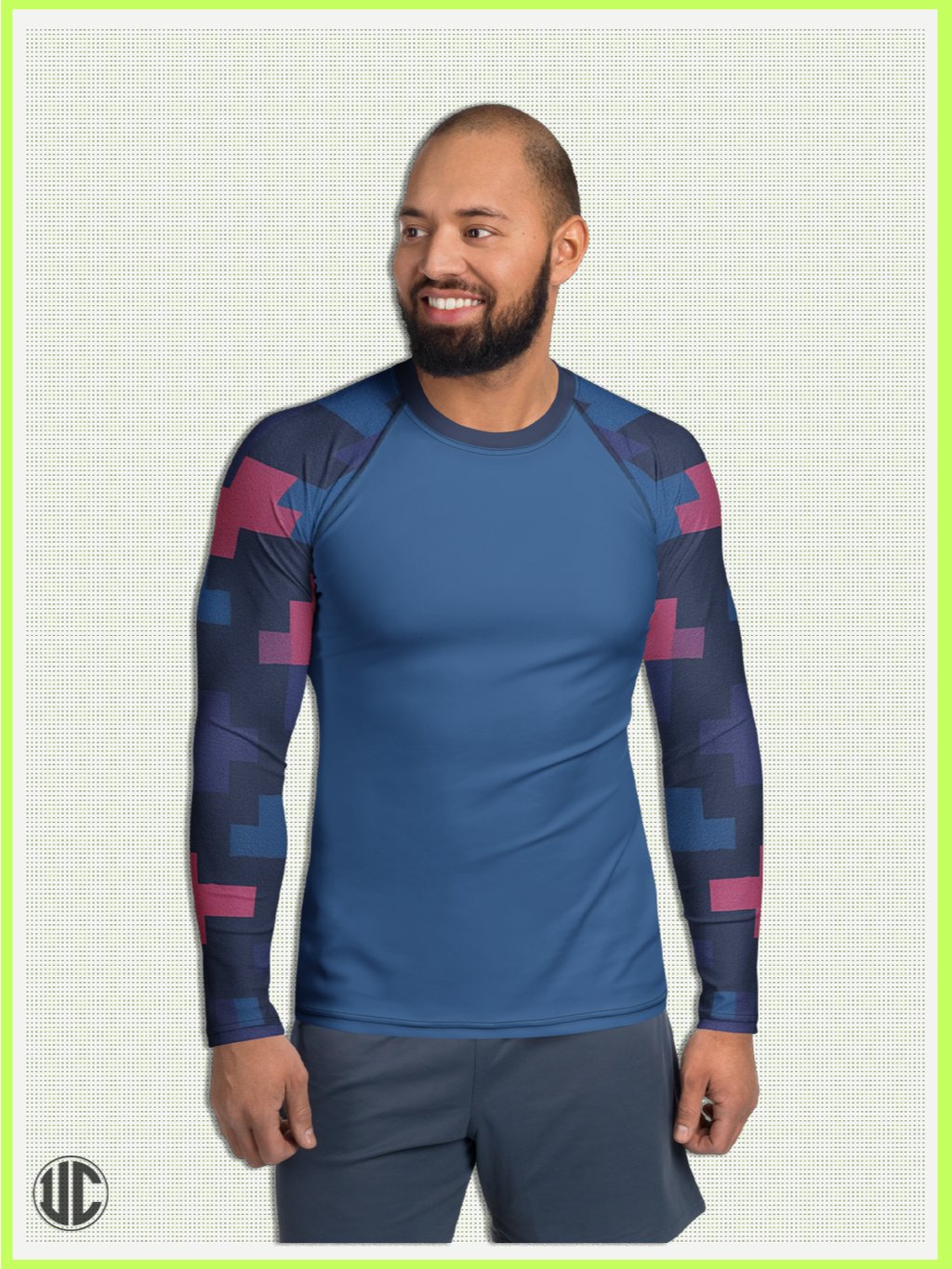 Jin’s Urban Digital Camo – Men’s Rash Guard product image (1)