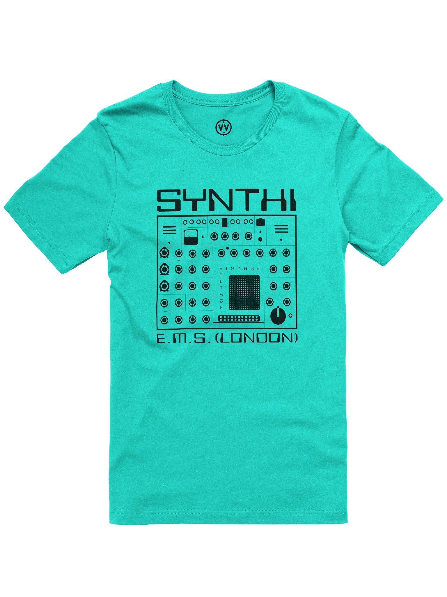 EMS Synthi T-Shirt - AKS VCS3 Electronic Music Studios (Vintage Analog Synth) BLACK PRINT product image (4)