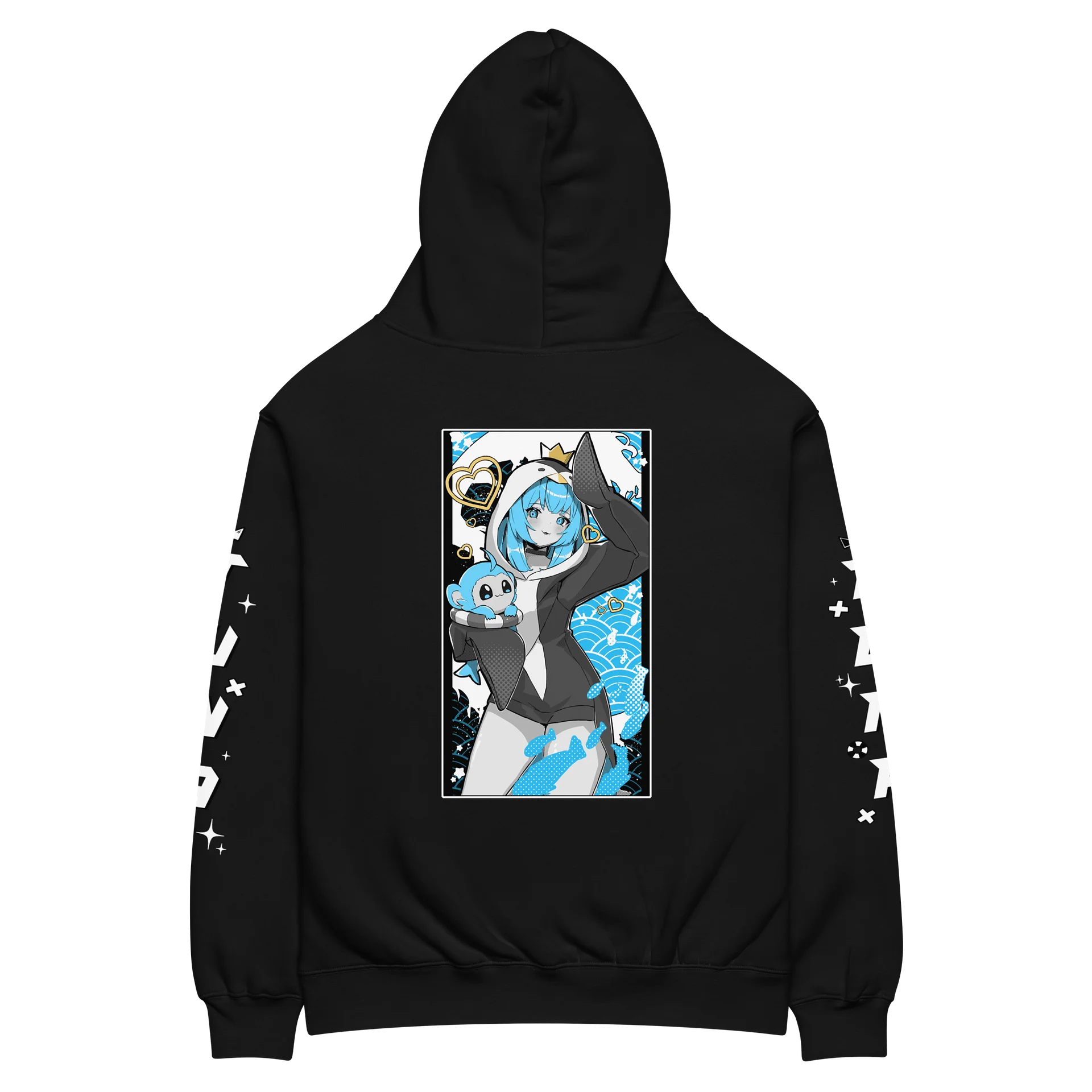 Black & Blue Hoodie Oversized Premium Unisex product image (6)