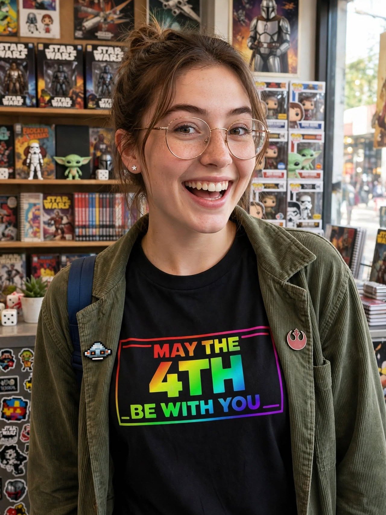 May the 4th Be With You Rainbow Tee product image (2)
