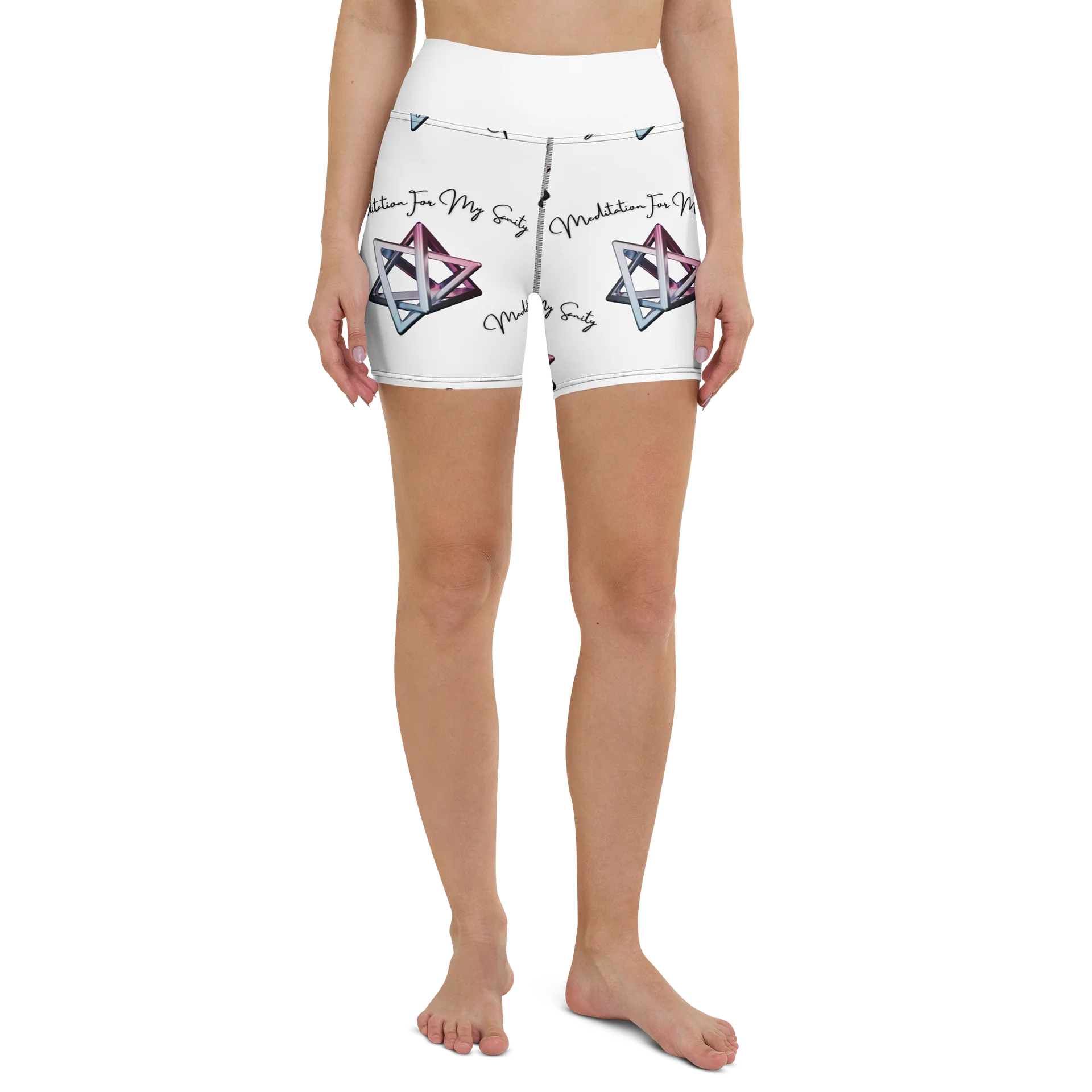 Neon Geometric Star Yoga Shorts product image (1)