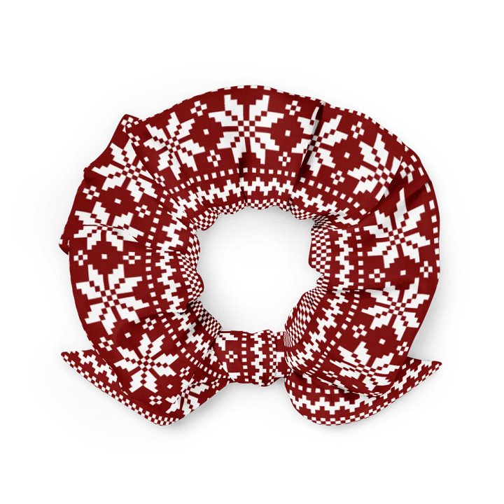 Winterberry Red Snowflake Scrunchie with Bow product image (2)