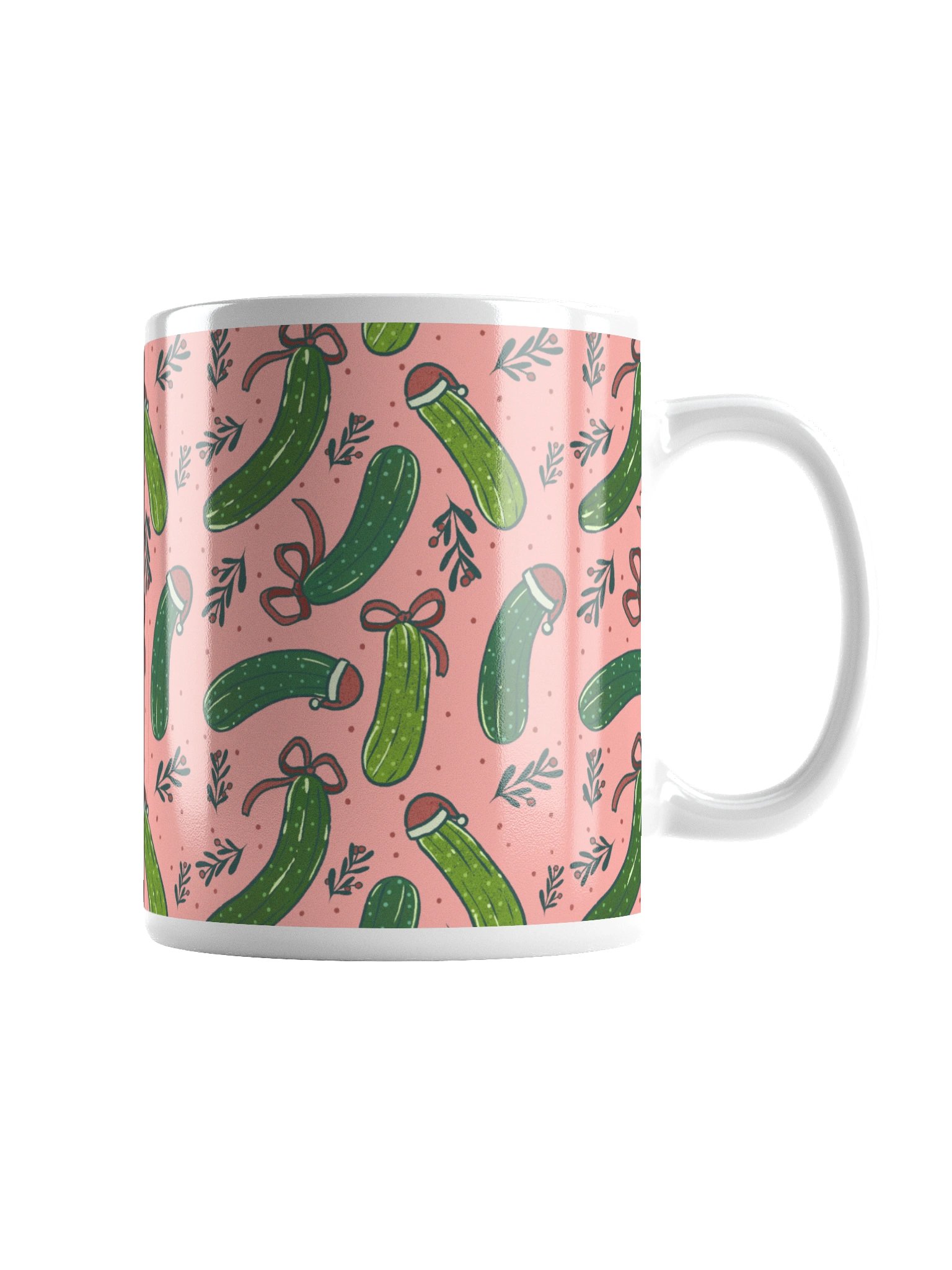 Funny Christmas Pickles Mug, Pink product image (3)