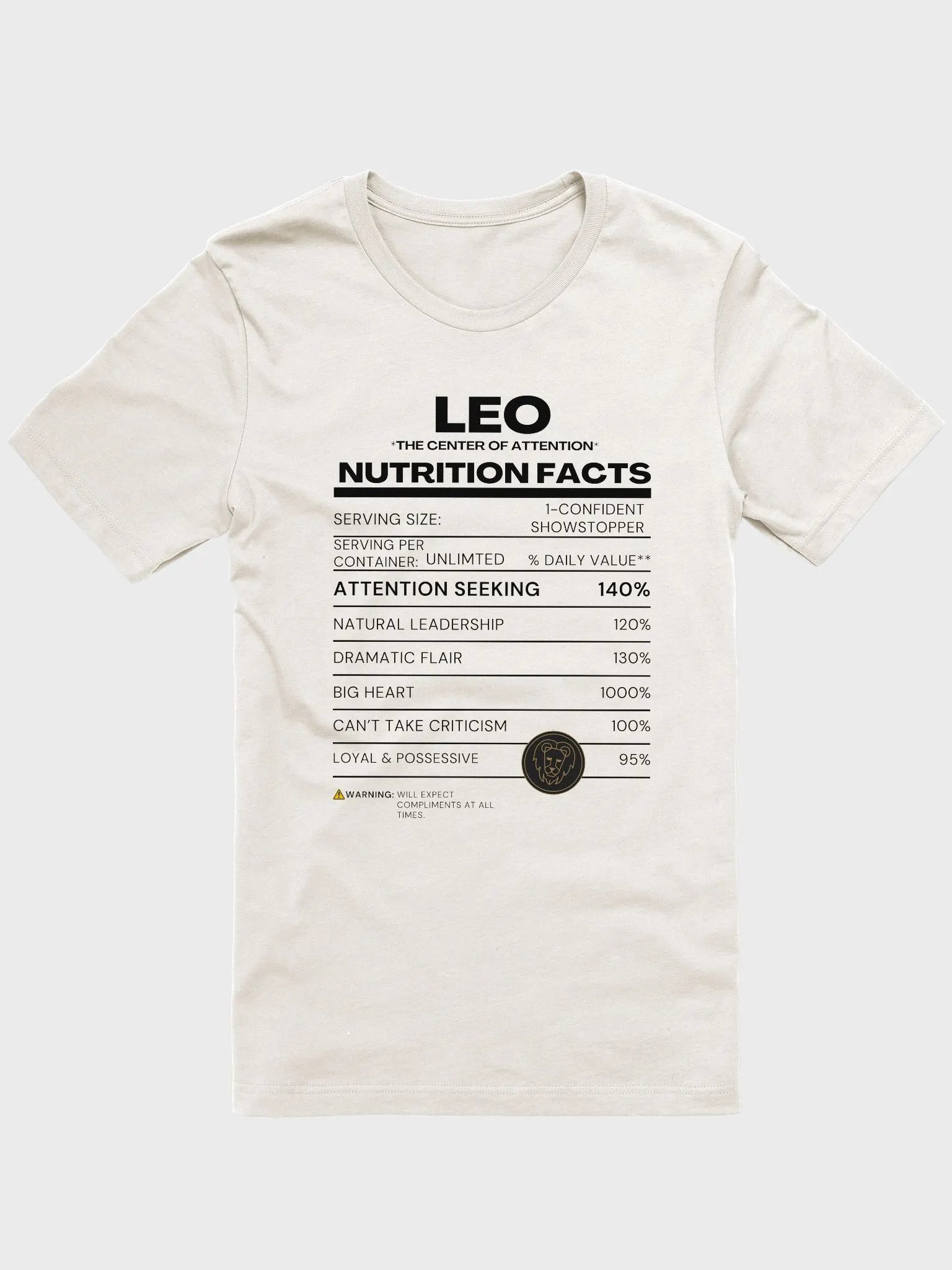 Leo Nutrition Facts T-Shirt product image (1)