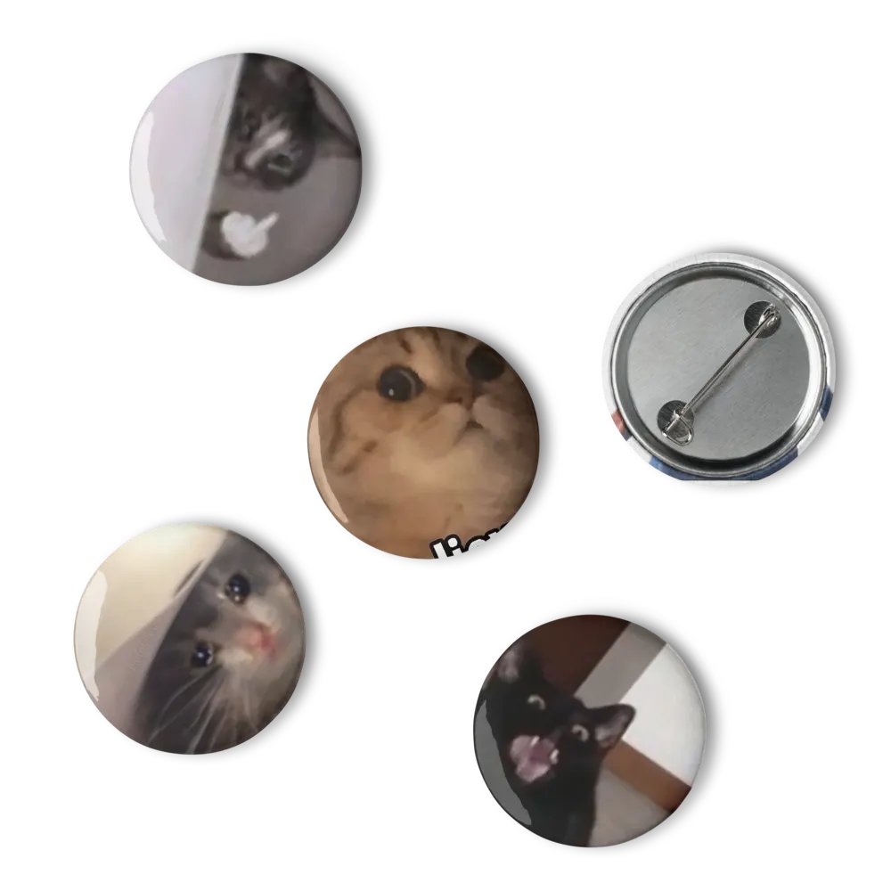 Set of Pin Buttons: Meme Cats 17 product image (6)