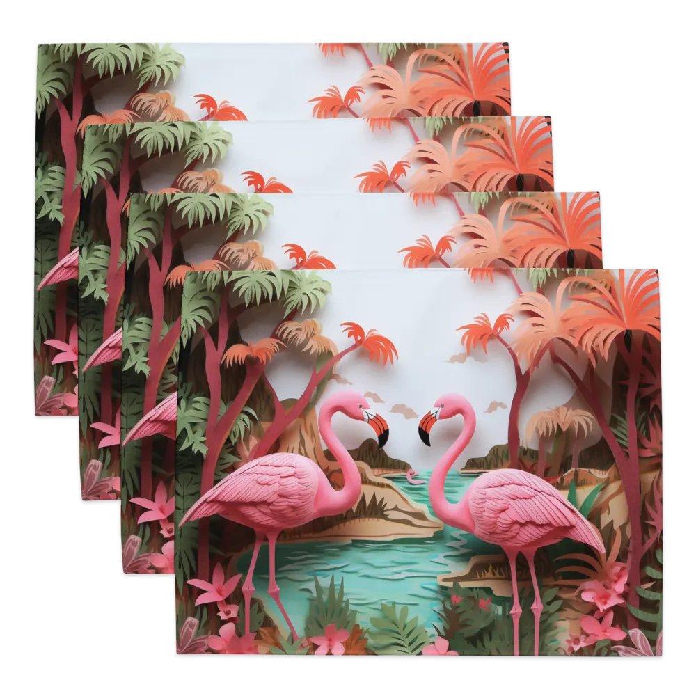 Tropical Flamingo Love Placemats - Set of 4 product image (2)