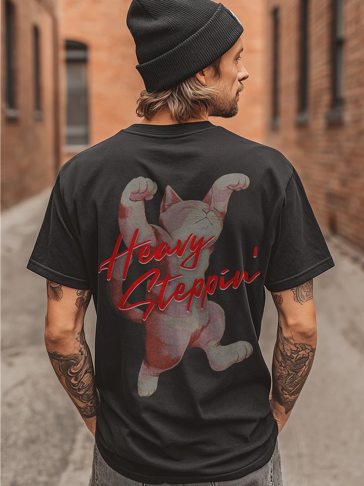 Heavy Steppin Cat T Shirt Kawaii Kitty product image (2)