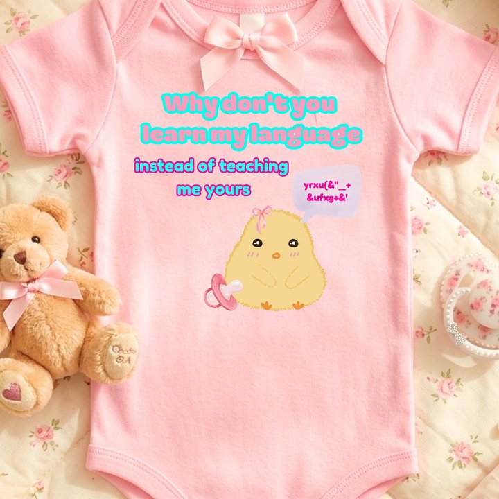 Why don't you learn my language🩷Super Soft🪽Onesie🩷 product image (1)