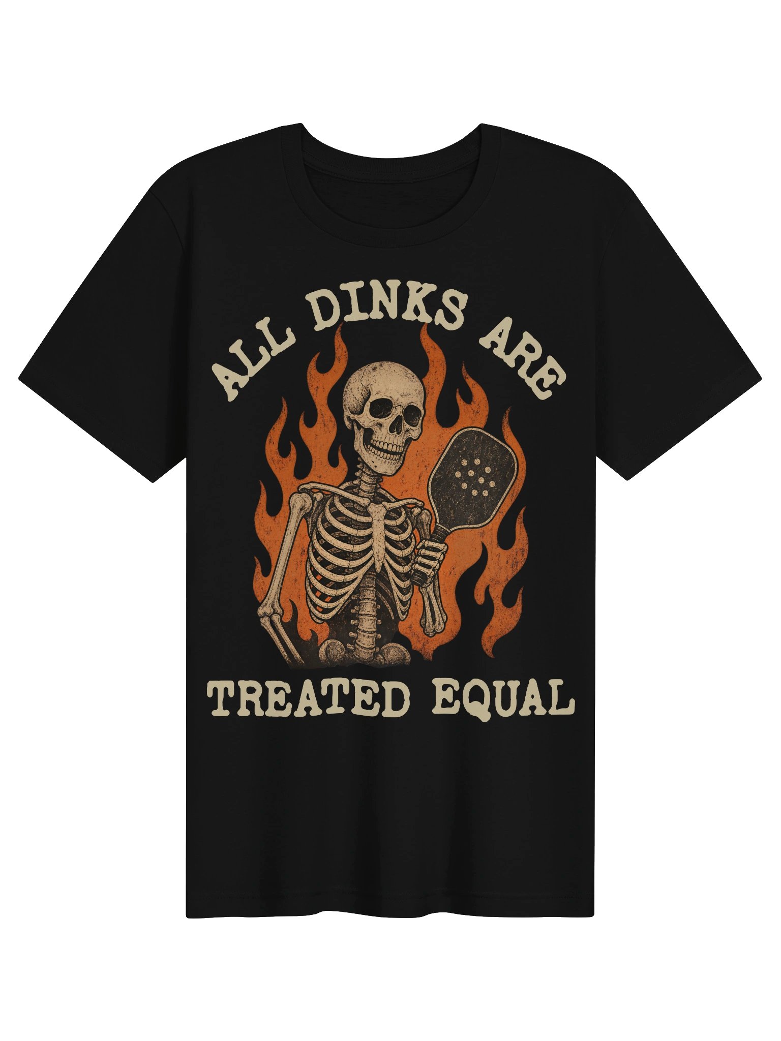 All Dinks Are Treated Equal Halloween Pickleball Shirt | Funny Skeleton Tee product image (2)