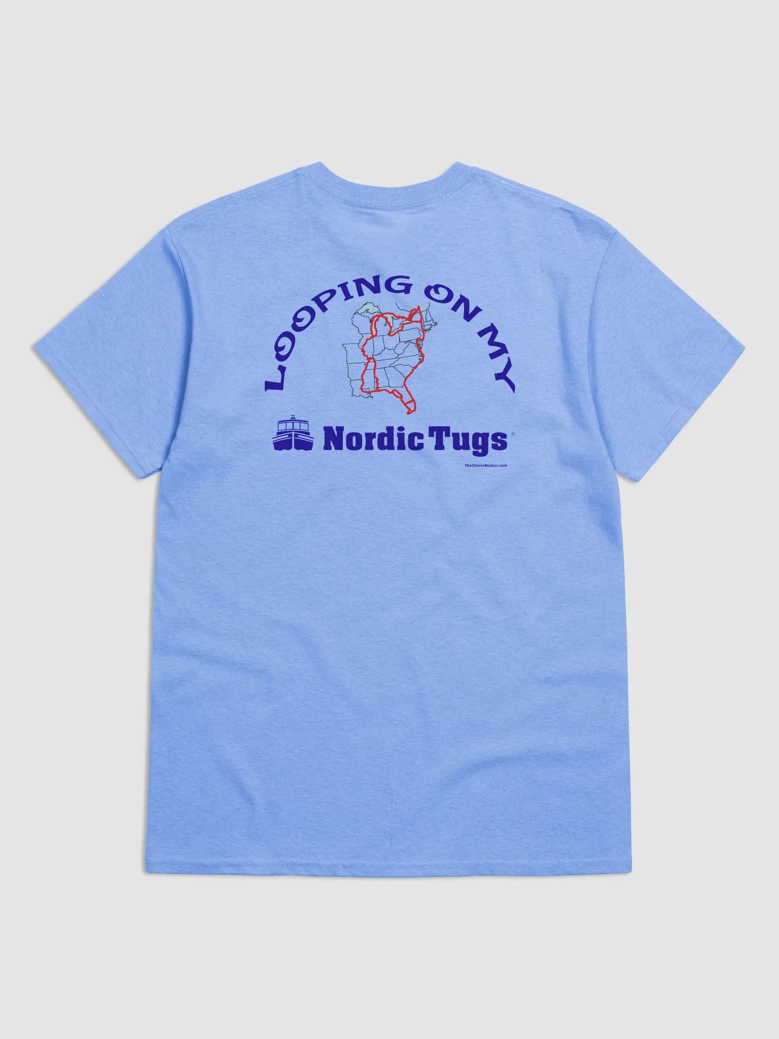 Looping On My Nordic Tug - T-Shirt - Light Shirt w/Blue Logo product image (1)