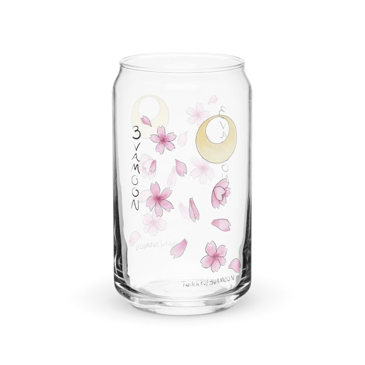 Sakura Moon 16 oz Glass with or without lid/straw product image (2)