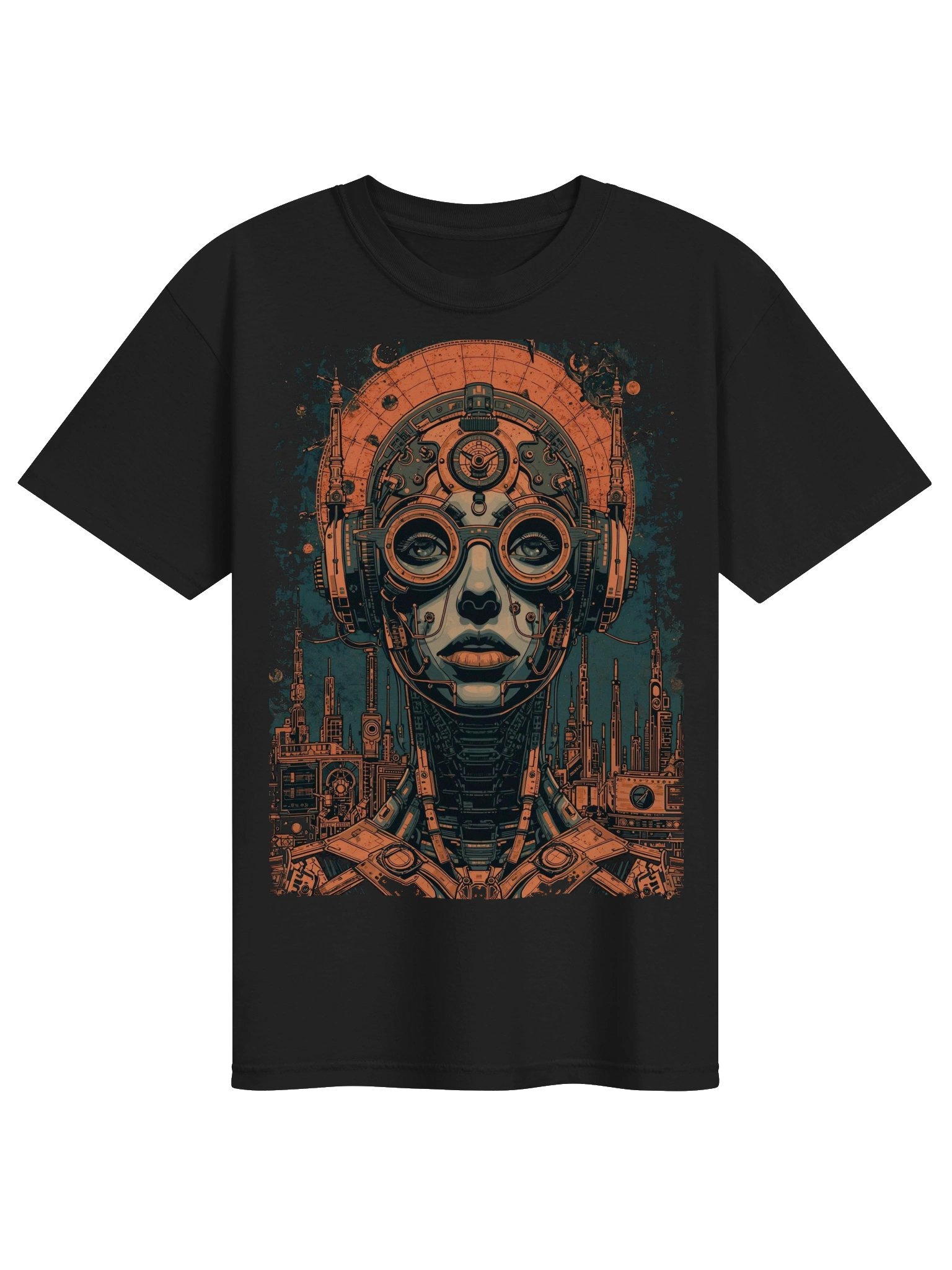 Cyberpunk Android Portrait Heavyweight T-Shirt product image (1)