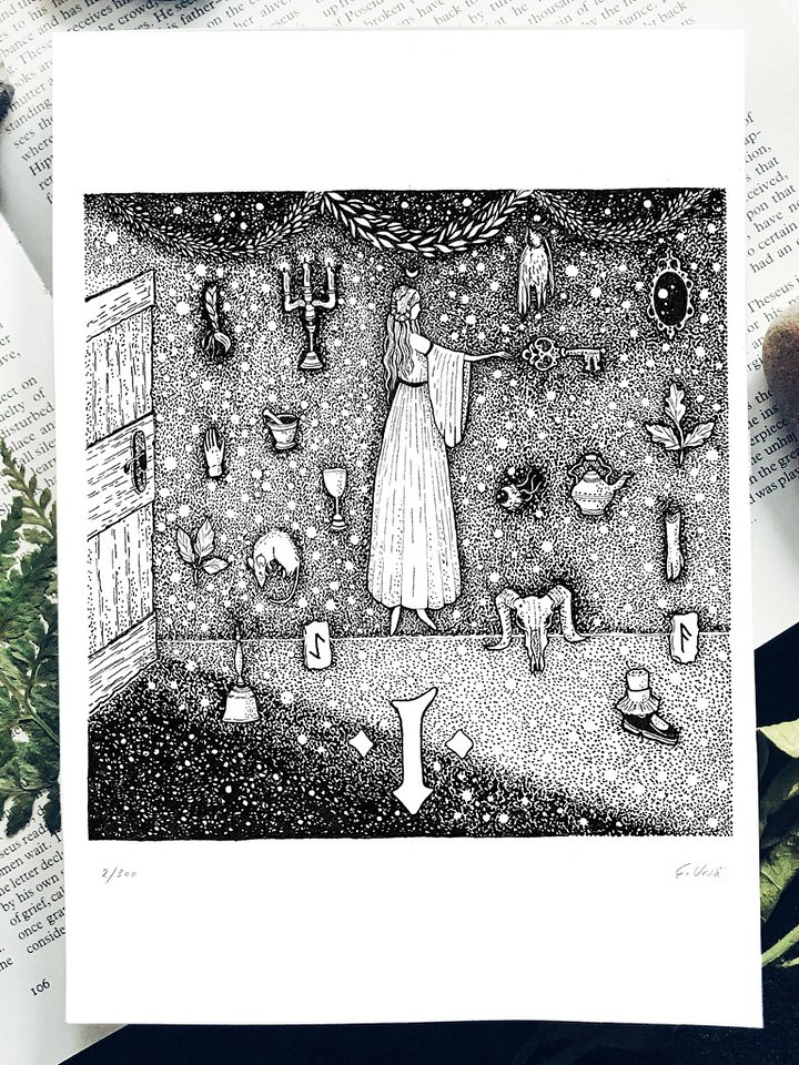 Magical Witch Art Print | Dark Fantasy | A5 & A4 Options product image (1)