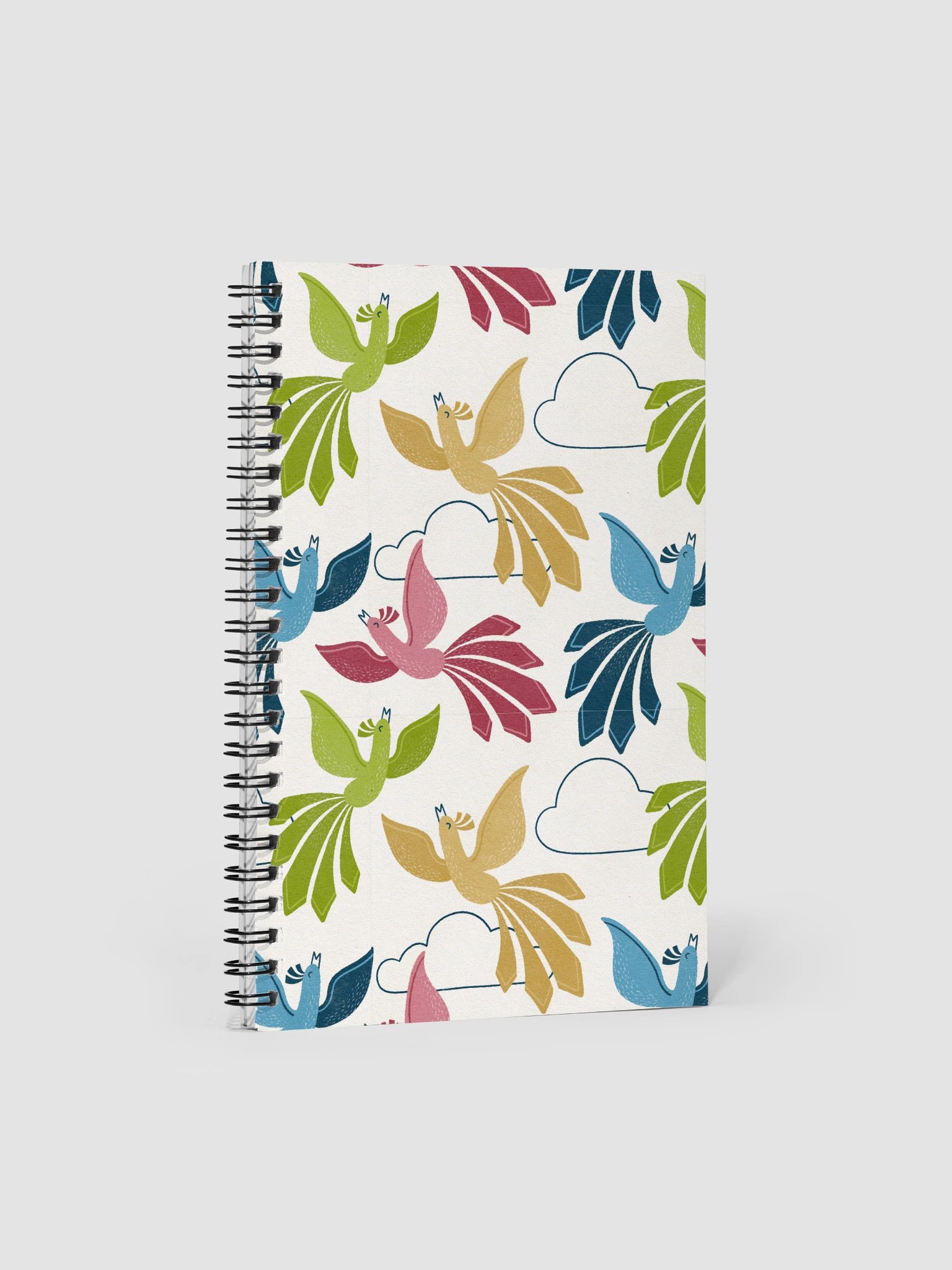 Mid-Century Modern Firebirds Spiral Notebook product image (1)