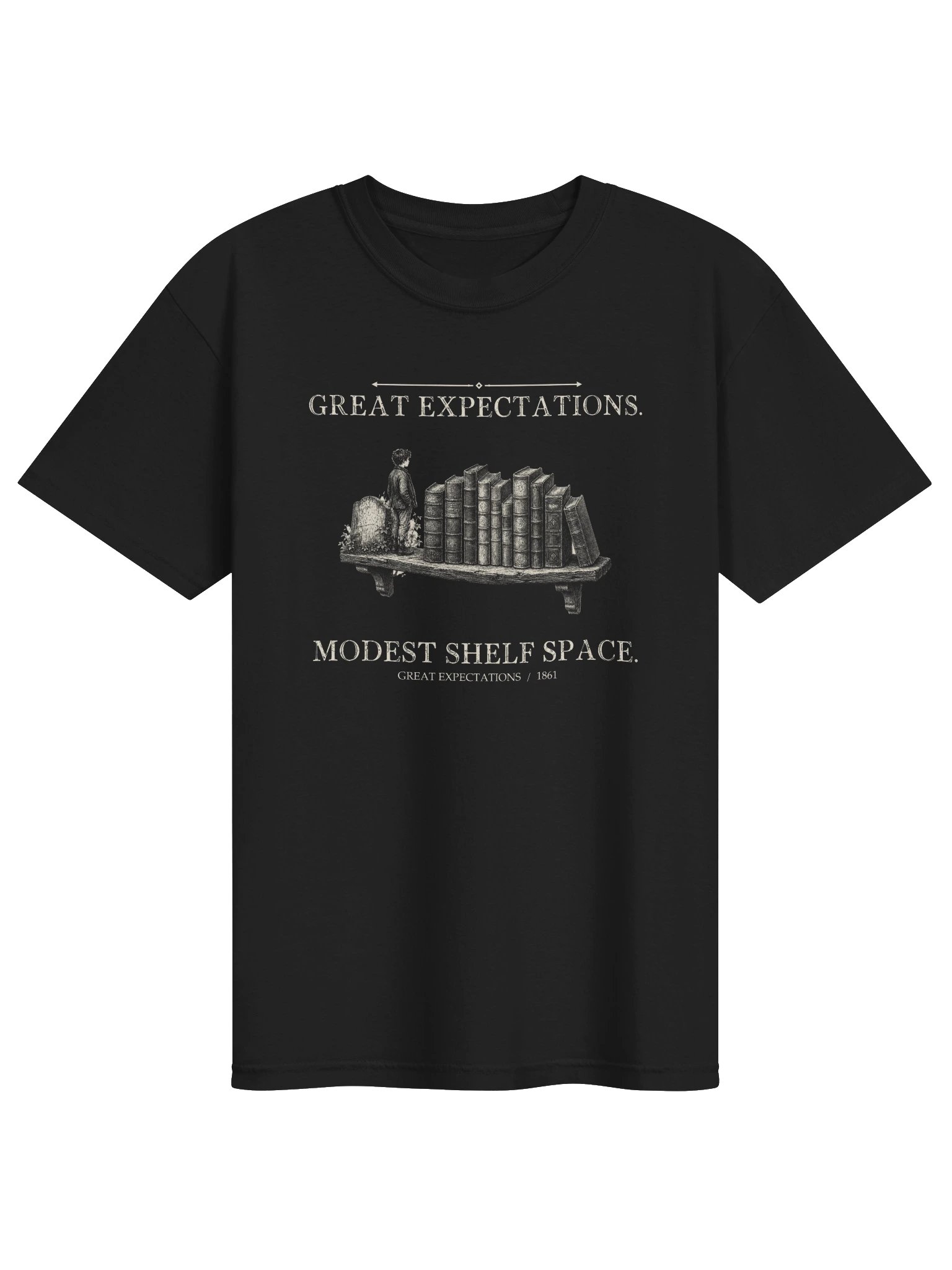 Great Expectations Modest Shelf Space -- Great Expectations Tee (Dark) product image (1)