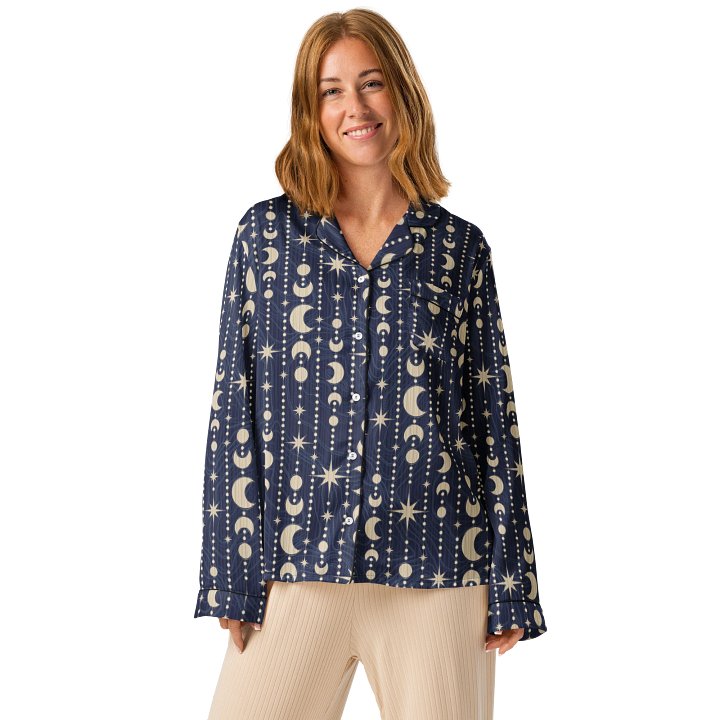 Celestial Dreams - Stars and Moons Women's Pajama Shirt product image (1)
