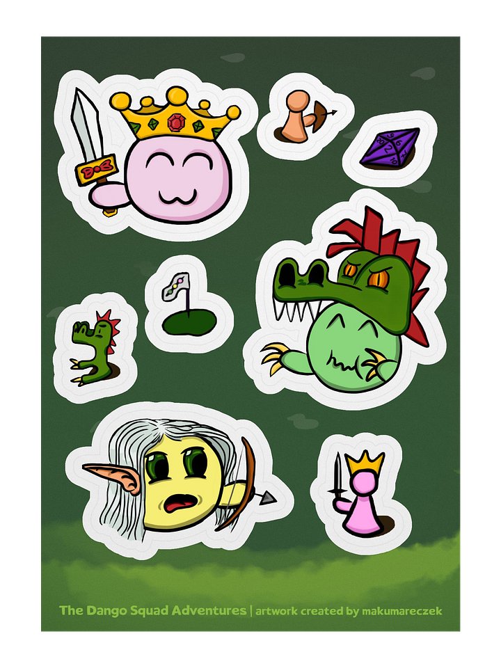 DnD Dango Set - Kiss Cut Sticker Sheet product image (1)