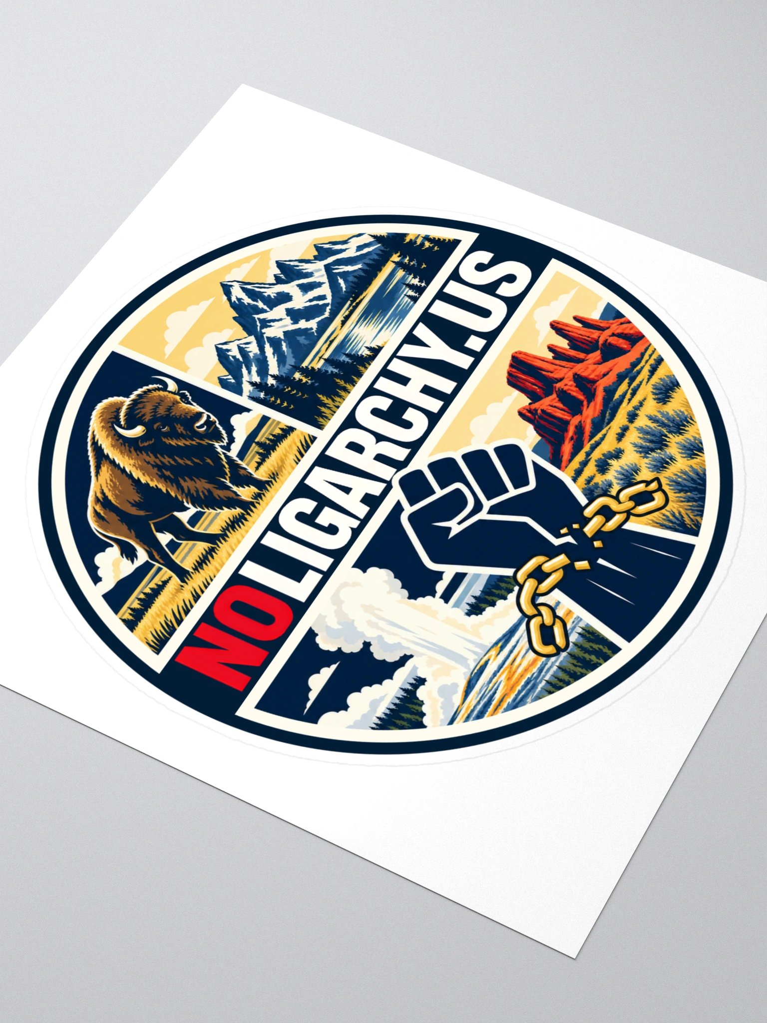 Wyoming NOLIGARCHY.US sticker product image (3)