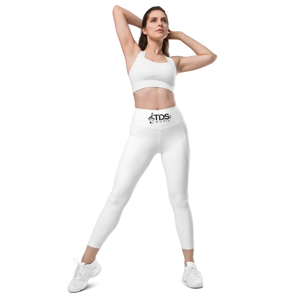 TDS Music High-Waisted Leggings with Pockets - White product image (6)