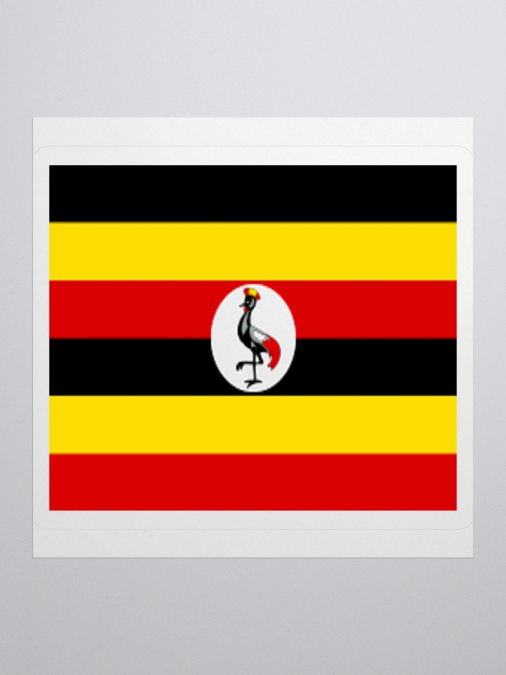 Uganda Flag Sticker | Crowned Crane Design | Durable Vinyl | 3 Sizes product image (3)