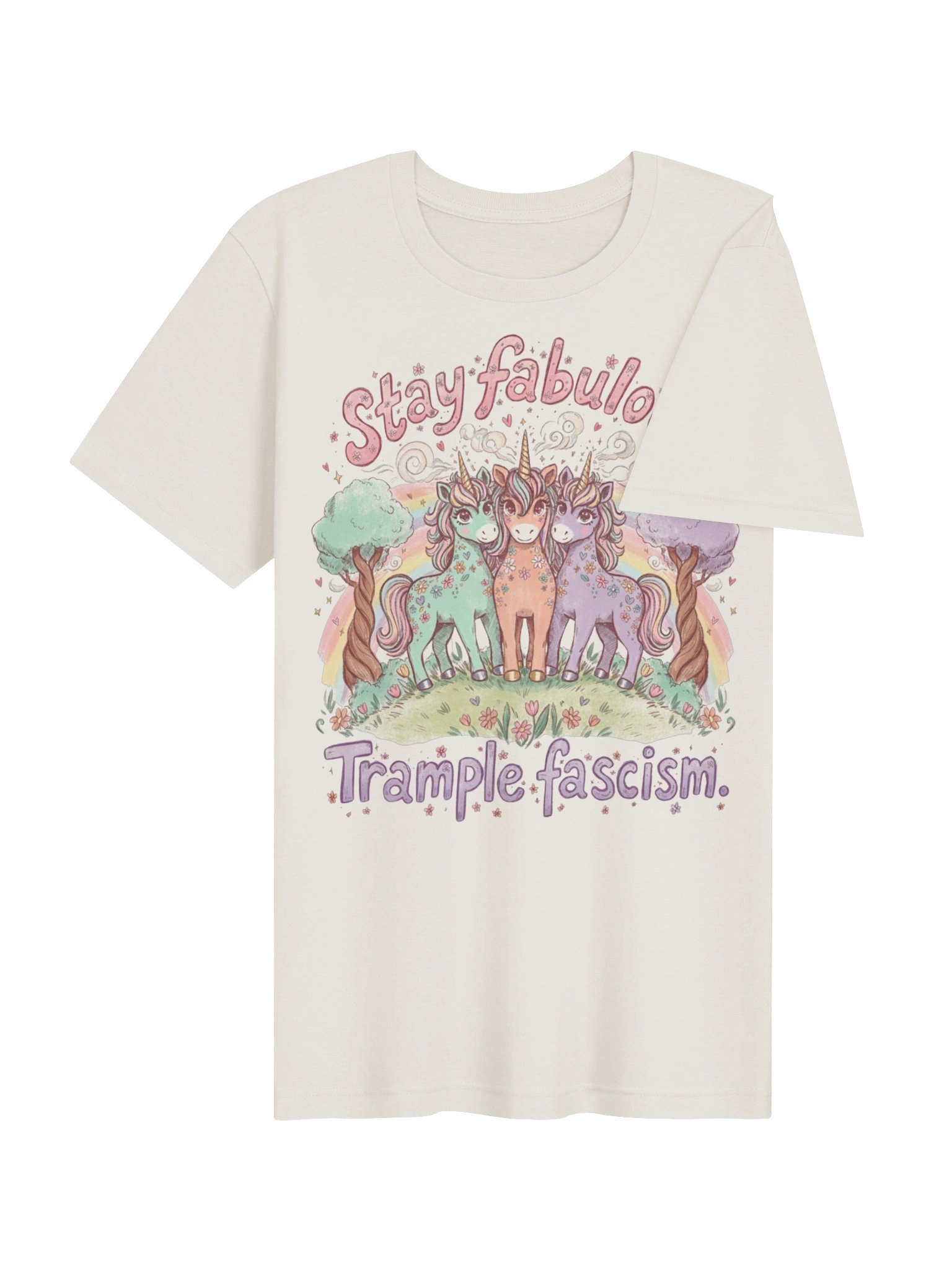 Stay Fabulous, Trample Fascism Retro Unicorn Tee product image (21)