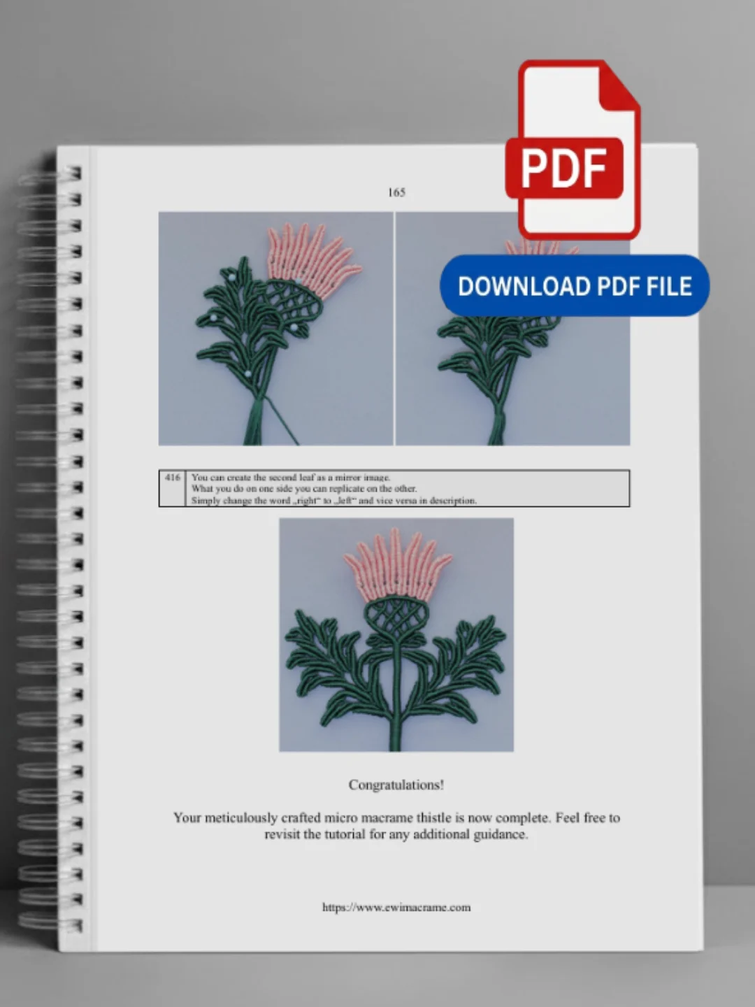 Micro Macrame Thistle – Photo Tutorial product image (5)