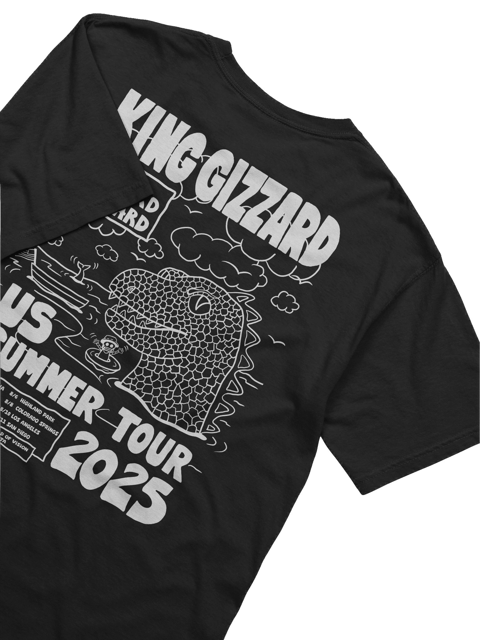 KING GIZZARD AND THE LIZARD WIZARD US SUMMER TOUR 2025 BLACK T-SHIRT product image (5)