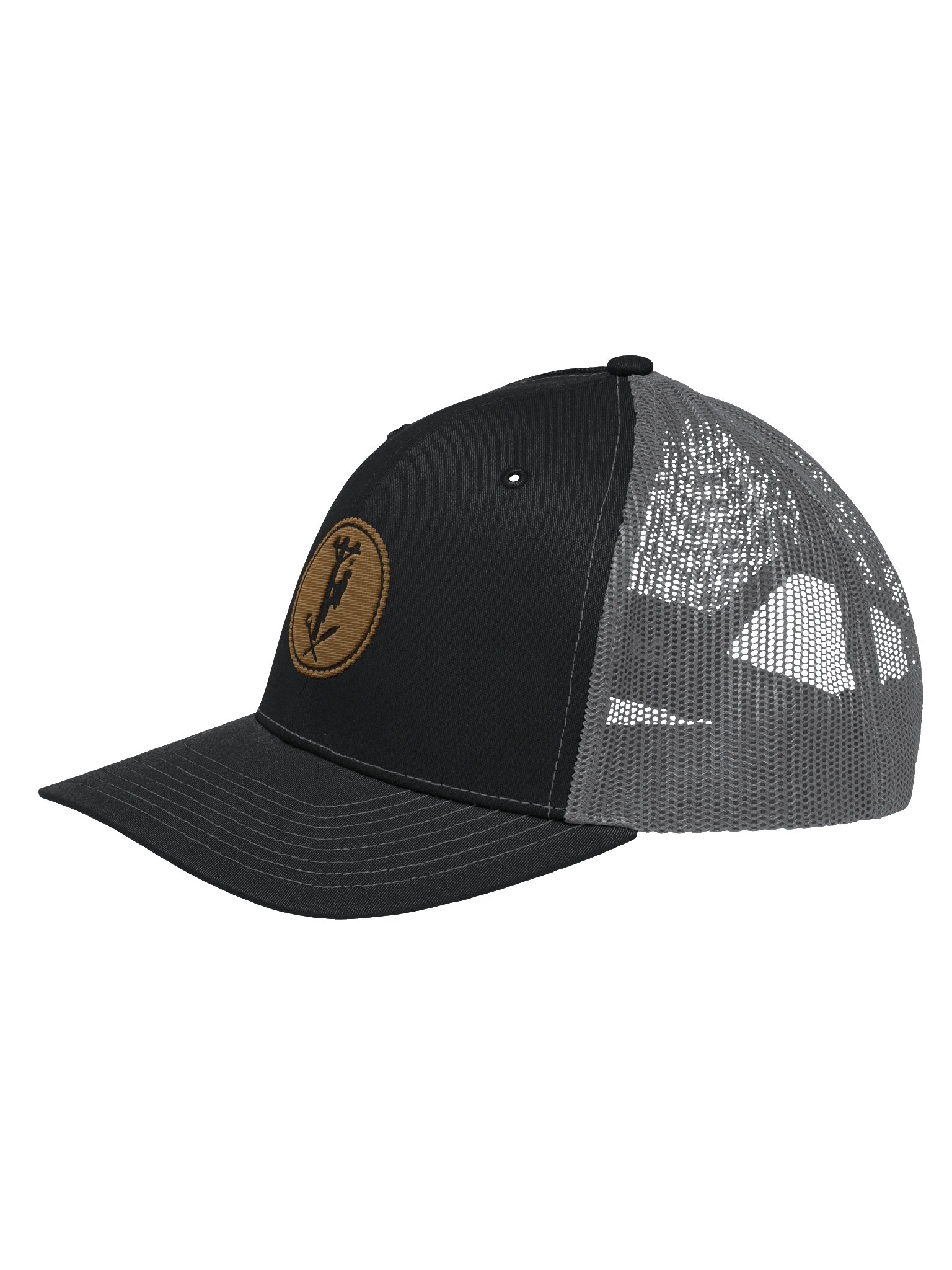 Lineman Leather Patch Hat — Structured Trucker Cap product image (5)