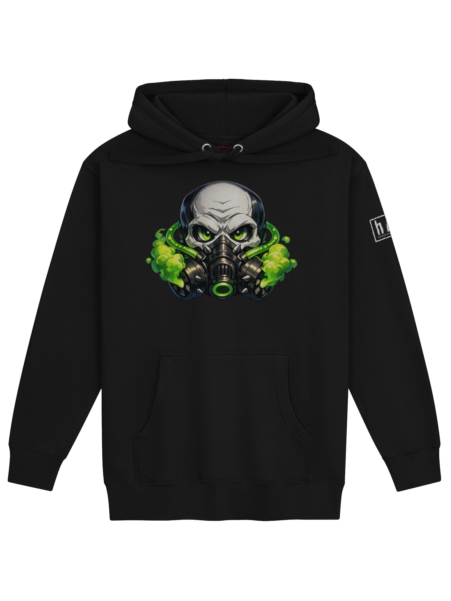 HazMat Skull Hoodie – Toxic Green Gas Mask Graphic product image (1)