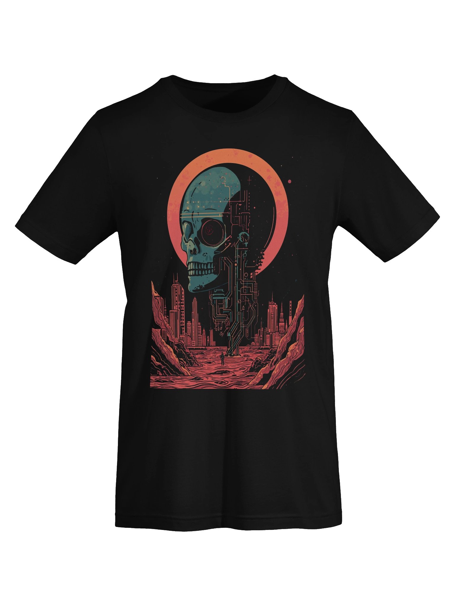 Retro Futuristic Skull City Lightweight T-Shirt product image (4)