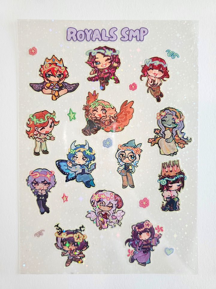 Royals SMP Character Sticker Sheet (Colorful Edition) product image (1)