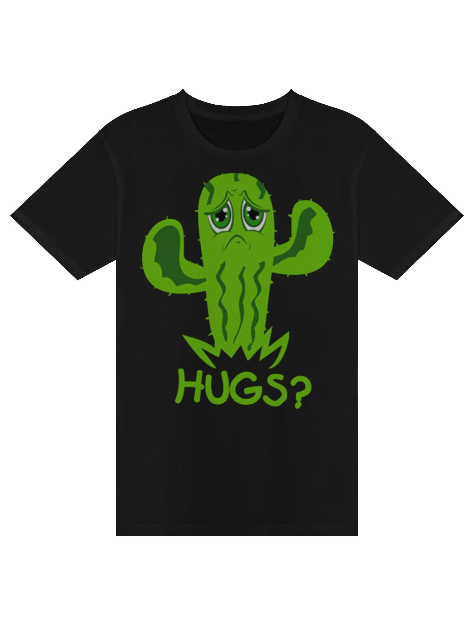 Sad Cactus – “Hugs?” Cute Comedy Design T-Shirt product image (1)