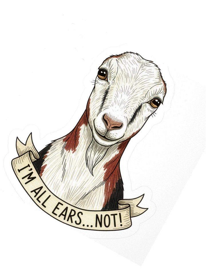 I'm All Ears...Not! — LaMancha Vinyl Sticker product image (2)