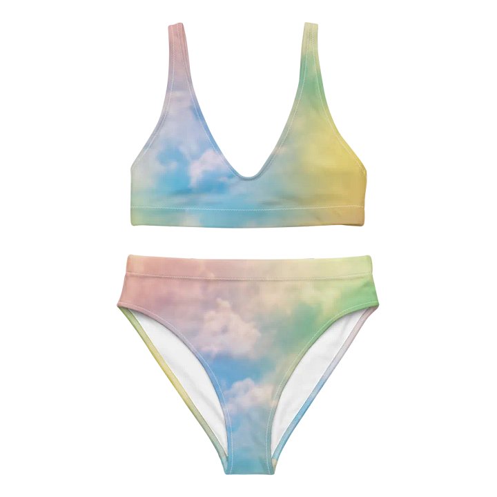 Blur cloud rainbow Design High Waisted Bikini - V10 product image (2)
