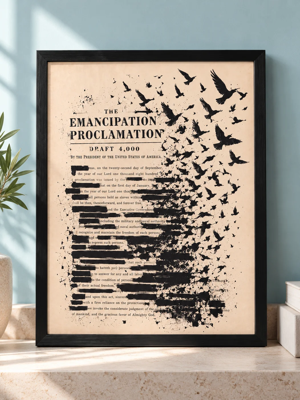 Emancipation Proclamation Distressed Art Print product image (1)